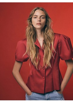 Reserved - Bluzka z bufkami - czerwony ze sklepu Reserved w kategorii Bluzki damskie - zdjęcie 188711059
