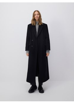 Reserved - Wełniany płaszcz - czarny ze sklepu Reserved w kategorii Płaszcze damskie - zdjęcie 188711236