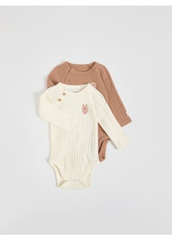 Reserved - Bawełniane body 2 pack - brązowy ze sklepu Reserved w kategorii Body niemowlęce - zdjęcie 188711318