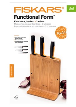 Fiskars 4-częściowy zestaw "Functional Form" w kolorze czarno-jasnobrązowym ze sklepu Limango Polska w kategorii Noże kuchenne - zdjęcie 188712007