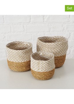 Boltze Kosze (3 szt.) "Enisa" w kolorze jasnobrązowo-beżowym ze sklepu Limango Polska w kategorii Doniczki i osłonki - zdjęcie 188712749
