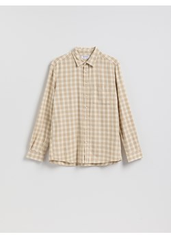 Reserved - Koszula regular z lnem - beżowy ze sklepu Reserved w kategorii Koszule męskie - zdjęcie 188714789