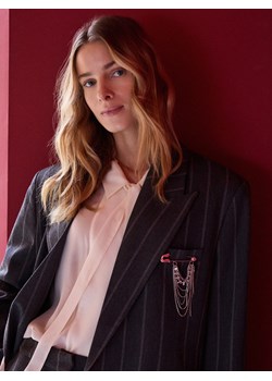 Reserved - Jedwabna koszula z wiązaniem - złamana biel ze sklepu Reserved w kategorii Koszule damskie - zdjęcie 188714855