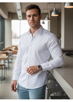 Koszula męska REGULAR FIT elegancka gładka biała Dstreet DX2540 ze sklepu DSTREET.PL w kategorii Koszule męskie - zdjęcie 188715018
