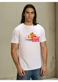 Sinsay - Bawełniana koszulka z nadrukiem - biały ze sklepu Sinsay w kategorii T-shirty męskie - zdjęcie 188715766