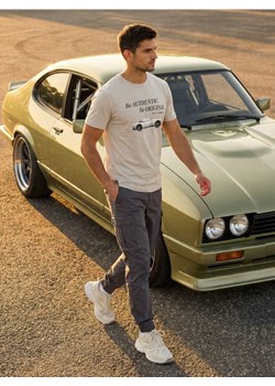 Sinsay - Bawełniana koszulka z nadrukiem - szary ze sklepu Sinsay w kategorii T-shirty męskie - zdjęcie 188715768