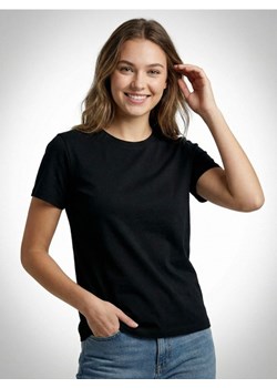 Sinsay - Bawełniana koszulka basic - czarny ze sklepu Sinsay w kategorii Bluzki damskie - zdjęcie 188715806