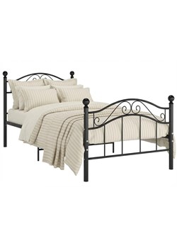 Metalowe czarne łóżko w stylu loftowym 100x200 cm Z9-N06 ze sklepu Edinos.pl w kategorii Łóżka i materace - zdjęcie 188715907