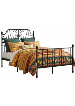 Czarne metalowe łóżko z zagłówkiem 120x200 cm T4-N93 ze sklepu Edinos.pl w kategorii Łóżka i materace - zdjęcie 188715935