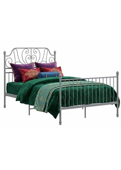 Szare metalowe łóżko z zagłówkiem 120x200 cm P1-L28 ze sklepu Edinos.pl w kategorii Łóżka i materace - zdjęcie 188715937