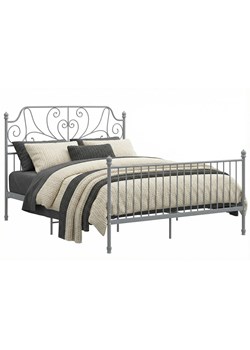 Szare metalowe łóżko w stylu loftowym 140x200 cm G4-W98 ze sklepu Edinos.pl w kategorii Łóżka i materace - zdjęcie 188715938