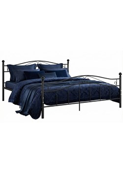 Czarne łóżko metalowe z zagłówkiem 180x200 cm E3-B75 ze sklepu Edinos.pl w kategorii Łóżka i materace - zdjęcie 188715946