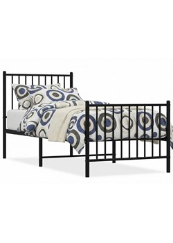 Czarne pojedyncze łóżko metalowe 90x200 cm D6-L41 ze sklepu Edinos.pl w kategorii Łóżka i materace - zdjęcie 188715956