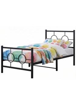 Czarne metalowe łóżko loftowe z zagłówkiem 80x200 cm B7-G87 ze sklepu Edinos.pl w kategorii Łóżka i materace - zdjęcie 188715958