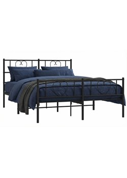 Czarne metalowe łóżko małżeńskie 160x200cm G0-L78 ze sklepu Edinos.pl w kategorii Łóżka i materace - zdjęcie 188715959