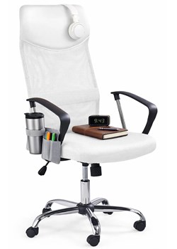 Biały obrotowy fotel biurowy do komputera E1-G36 ze sklepu Edinos.pl w kategorii Krzesła biurowe - zdjęcie 188715966