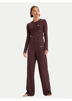 Roxy Spodnie dresowe Rise & Vibe New Rib ERJNP03673 Bordowy Relaxed Fit ze sklepu MODIVO w kategorii Spodnie damskie - zdjęcie 188717337