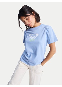Roxy T-Shirt Ocean Road Art ERJZT06015 Błękitny Regular Fit ze sklepu MODIVO w kategorii Bluzki damskie - zdjęcie 188717529