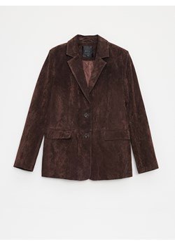 Mohito - Zamszowa marynarka oversize - brązowy ze sklepu Mohito w kategorii Marynarki damskie - zdjęcie 188718725