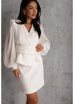 Biała Ołówkowa Spódnica VICES w Stylu Basic Fretima ze sklepu renee.pl w kategorii Spódnice - zdjęcie 188718815