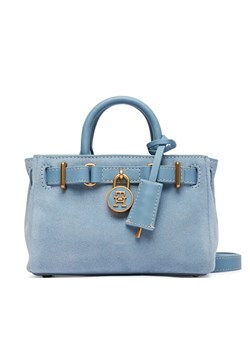 Tommy Hilfiger Torebka American Icon Micro Tote Suede AW0AW18853 Błękitny ze sklepu MODIVO w kategorii Kuferki - zdjęcie 188719909