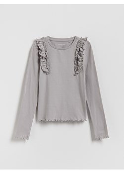 Reserved - Koszulka z falbanką 3 pack - złamana biel ze sklepu Reserved w kategorii Bluzki dziewczęce - zdjęcie 188720339