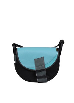 czarna z niebieską klapą damska torebka listonoszka skórzana na ra ze sklepu Słoń Torbalski w kategorii Listonoszki - zdjęcie 188721475