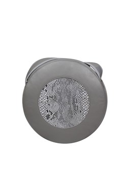 popielata okrągła damska  torebka skórzana na ramię Holy ze sklepu Słoń Torbalski w kategorii Listonoszki - zdjęcie 188721476