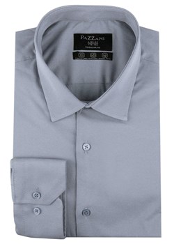 Jednokolorowa, Bawełniana Koszula o Prostym Kroju - Szara KSDWPZNIszaraP008RG ze sklepu JegoSzafa.pl w kategorii Koszule męskie - zdjęcie 188721665