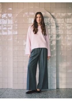 Reserved - Spodnie z wiskozą - jasnoszary ze sklepu Reserved w kategorii Spodnie damskie - zdjęcie 188721869