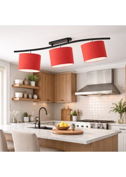 Czerwona lampa sufitowa do sypialni CARTAGENA potrójna z regulowanymi abażurami ze sklepu Lysne w kategorii Lampy sufitowe - zdjęcie 188722137
