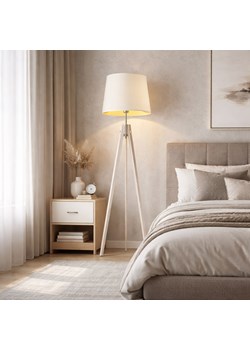 Drewniana lampa podłogowa w stylu glamour ARUBA GOLD ze sklepu Lysne w kategorii Lampy podłogowe - zdjęcie 188722205