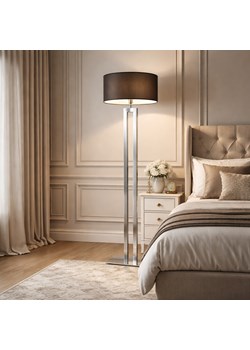 Klasyczna lampa stojąca z brązowym abażurem do salonu KALIFORNIA ze sklepu Lysne w kategorii Lampy podłogowe - zdjęcie 188722219