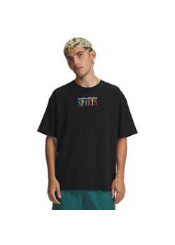Męski t-shirt z nadrukiem Under Armour UA Heavyweight Sports - czarny ze sklepu Sportstylestory.com w kategorii T-shirty męskie - zdjęcie 188722275