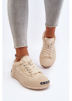 Sneakersy Damskie Beżowe GOE NN2N4060 ze sklepu ZAZOO w kategorii Buty sportowe damskie - zdjęcie 188722357