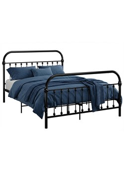 Czarne metalowe łózko w stylu loftowym 120x200 cm R8-H32 ze sklepu Edinos.pl w kategorii Łóżka i materace - zdjęcie 188722949