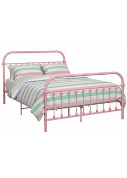 Różowe metalowe łóżko w stylu loft 180x200 cm T2-M56 ze sklepu Edinos.pl w kategorii Łóżka i materace - zdjęcie 188722957