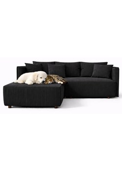 Czarna rozkładana nowoczesna sofa narożna M6-D12 ze sklepu Edinos.pl w kategorii Sofy i kanapy - zdjęcie 188722968