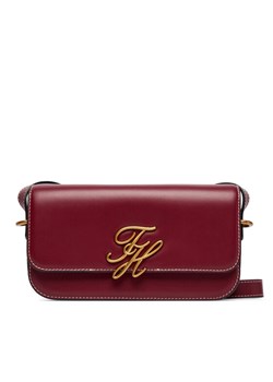 Torebka Tommy Hilfiger Th Script Flap Crossover AW0AW18399 Bordowy ze sklepu eobuwie.pl w kategorii Listonoszki - zdjęcie 188723077