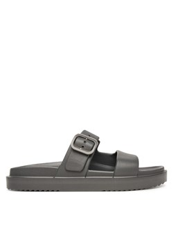 Klapki Tommy Hilfiger Double Strap FW0FW09114 Szary ze sklepu eobuwie.pl w kategorii Klapki damskie - zdjęcie 188723145