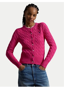Polo Ralph Lauren Kardigan 211971868509 Różowy Slim Fit ze sklepu MODIVO w kategorii Swetry damskie - zdjęcie 188724266