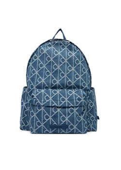 Calvin Klein Plecak Emblem Aop Denim Round Backpack LV04D3429G Niebieski ze sklepu MODIVO w kategorii Plecaki - zdjęcie 188724486