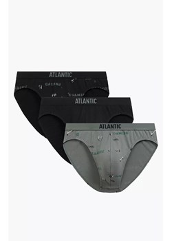 Atlantic 3-pack slipy męskie sport 3MP-206-CZA/CZA/KHAJ, Kolor czarny-khaki, Rozmiar 2XL, ATLANTIC ze sklepu Intymna w kategorii Majtki męskie - zdjęcie 188726607