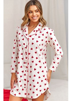 Doctor Nap flanelowa koszula nocna w serca TM.7442.AMOUR, Kolor biało-czerwony, Rozmiar S/M, Doctor Nap ze sklepu Intymna w kategorii Koszule nocne - zdjęcie 188726658