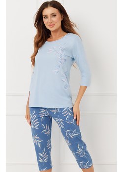 Bawełniana piżama damska niebieska 3/4 Erula, Kolor niebieski-wzór, Rozmiar M, Italian Fashion ze sklepu Intymna w kategorii Piżamy damskie - zdjęcie 188726708