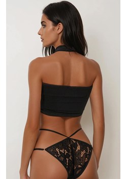 Koronkowe wysokie figi damskie z paskami SECRET SIN, Kolor czarny, Rozmiar S/M/L, PURE SIN ze sklepu Intymna w kategorii Majtki damskie - zdjęcie 188726778