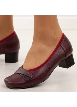 Bordowe Polskie czółenka damskie Gregors 567 ze sklepu suzana.pl w kategorii Czółenka - zdjęcie 188729736