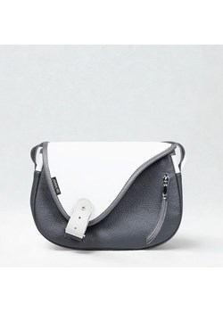 popielato biała torebka damska istonoszka  skórzana na ramię  Mouse ze sklepu Słoń Torbalski w kategorii Listonoszki - zdjęcie 188729818