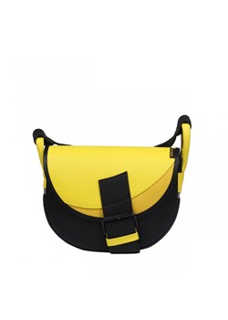 czarna z żółtą klapą damska torebka listonoszka skórzana na ramię Fre ze sklepu Słoń Torbalski w kategorii Listonoszki - zdjęcie 188729857