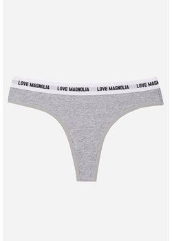 Szare Majtki Typu Stringi z Bawełną i Napisami Veza ze sklepu born2be.pl w kategorii Majtki damskie - zdjęcie 188730595
